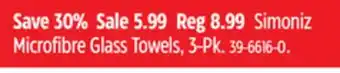 Canadian Tire Simoniz Microfibre Glass Towels offer