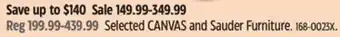 Canadian Tire Selected CANVAS and Sauder Furniture offer
