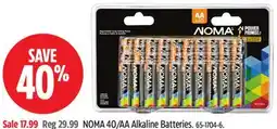 Canadian Tire NOMA 40/AA Alkaline Batteries offer
