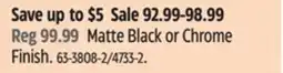 Canadian Tire Danze Matte Black or Chrome Finish offer