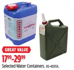 Canadian Tire Selected Water Containers offer