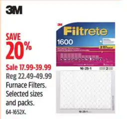 Canadian Tire 3M Furnace Filters offer