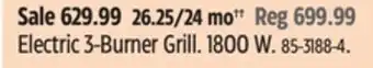 Canadian Tire Vermont Castings Electric 3-Burner Grill offer