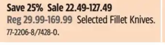 Canadian Tire Rapala Selected Fillet Knives offer