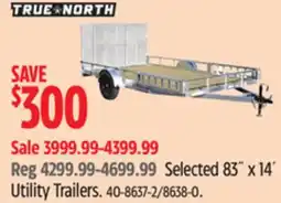 Canadian Tire TRUE NORTH Selected 83˝ x 14´ Utility Trailers offer