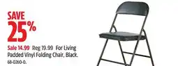 Canadian Tire For Living Padded Vinyl Folding Chair, Black offer
