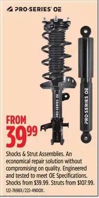 Canadian Tire Shocks & Strut Assemblies. An Economical Repair Solution Without Compromising on Quality offer