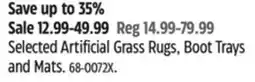 Canadian Tire Selected Artificial Grass Rugs, Boot Trays and Mats offer