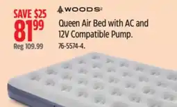 Canadian Tire Woods Queen Air Bed with AC and 12V Compatible Pump offer