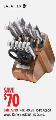 Canadian Tire Sabatier 13-Pc Acacia Wood Knife Block Set offer