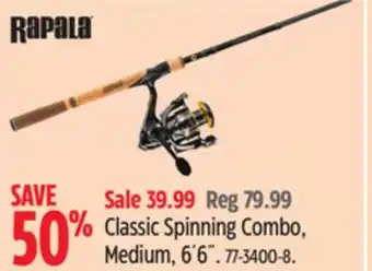 Canadian Tire Rapala Classic Spinning Combo Medium offer