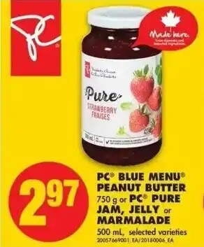 No Frills PC blue menu peanut butter offer