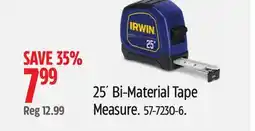 Canadian Tire IRWIN 25´ Bi-Material Tape Measure offer