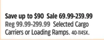 Canadian Tire SportRack Selected Cargo Carriers or Loading Ramps offer