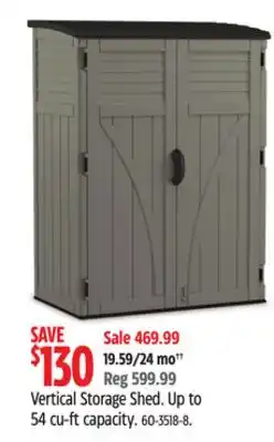 Canadian Tire Suncast Vertical Storage Shed offer