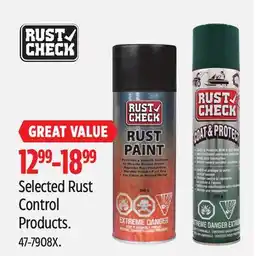Canadian Tire RUST CHECK Selected Rust Control Products offer