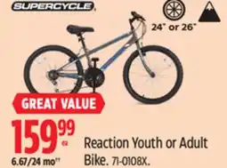 Canadian Tire Supercycle Reaction Youth or Adult Bike offer