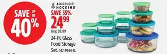 Canadian Tire Anchor Hocking 24-Pc Glass Food Storage Set offer