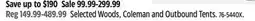 Canadian Tire Selected Woods, Coleman and Outbound Tents offer