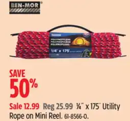 Canadian Tire Ben-Mor Utility Rope on Mini Reel offer