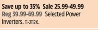 Canadian Tire Selected Power Inverters offer