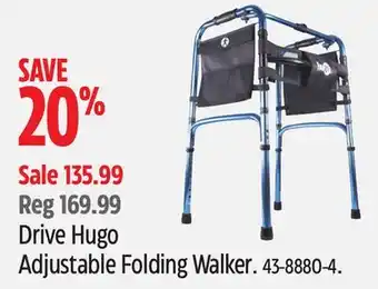 Canadian Tire Drive Hugo Adjustable Folding Walker offer