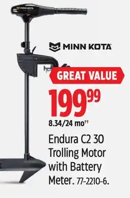 Canadian Tire Minn Kota Endura C2 30 Trolling Motor with Battery Meter offer