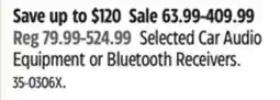 Canadian Tire Kicker Selected Car Audio Equipment or Bluetooth Receivers offer
