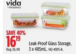 Canadian Tire Leak-Proof Glass Storage, 3 x 485mL offer