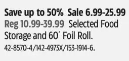 Canadian Tire Anchor Hocking Selected Food Storage and 60´ Foil Roll offer