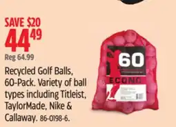 Canadian Tire Econo Recycled Golf Balls, 60-Pack offer