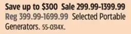 Canadian Tire Champion Selected Portable Generators offer