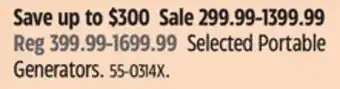 Canadian Tire Champion Selected Portable Generators offer
