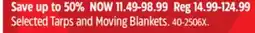 Canadian Tire Certified Selected Tarps and Moving Blankets offer