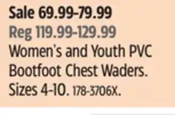 Canadian Tire Outbound Women's and Youth PVC Bootfoot Chest Waders offer