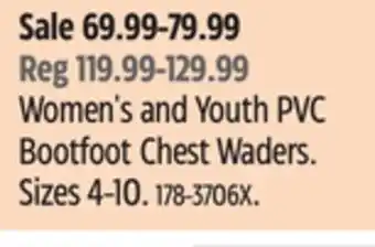 Canadian Tire Outbound Women's and Youth PVC Bootfoot Chest Waders offer