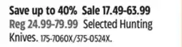 Canadian Tire Selected Hunting Knives offer