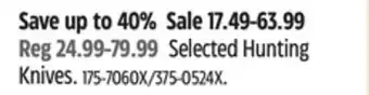 Canadian Tire Selected Hunting Knives offer