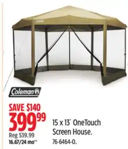 Canadian Tire Coleman OneTouch Screen House offer