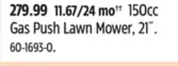 Canadian Tire Certified 150cc Gas Push Lawn Mower offer