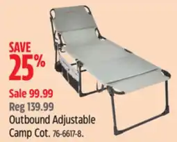 Canadian Tire Outbound Adjustable Camp Cot offer