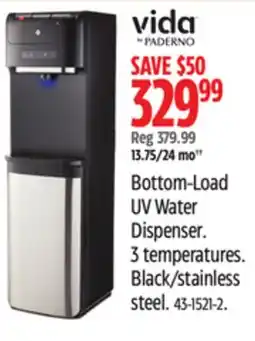 Canadian Tire Vida Bottom-Load UV Water Dispenser offer