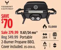 Canadian Tire Vermont Castings Portable 2-Burner Propane BBQ offer