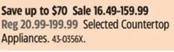Canadian Tire Selected Countertop Appliances offer