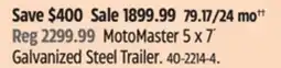 Canadian Tire MotoMaster 5 x 7´ Galvanized Steel Trailer offer