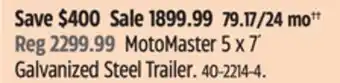 Canadian Tire MotoMaster 5 x 7´ Galvanized Steel Trailer offer
