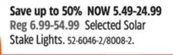 Canadian Tire Selected Solar Stake Lights offer