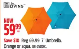 Canadian Tire For Living 7ยด Umbrella. Orange or aqua offer