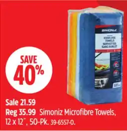 Canadian Tire Simoniz Microfibre Towels offer