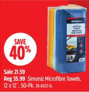 Canadian Tire Simoniz Microfibre Towels offer